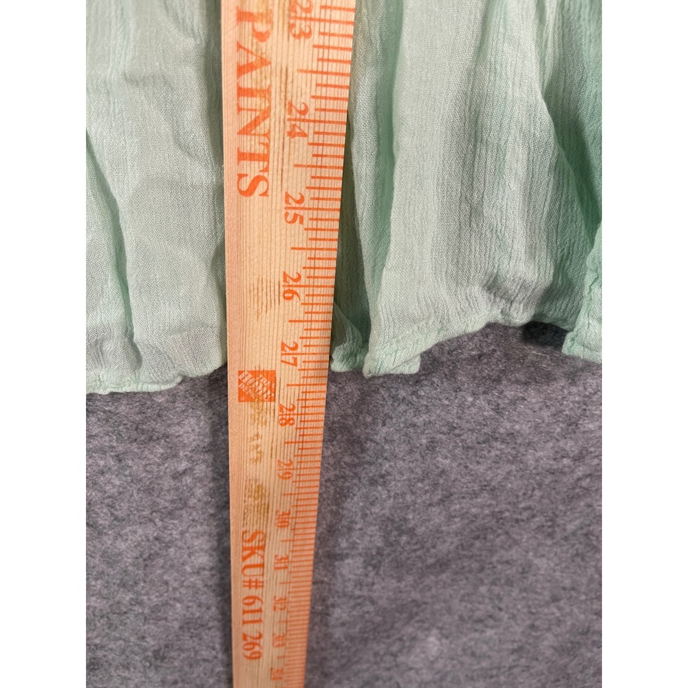 St Johns Bay Mint Green Embroidered Peasant Blouse Tassel Tie Top Womens 2X - Picture 6 of 8